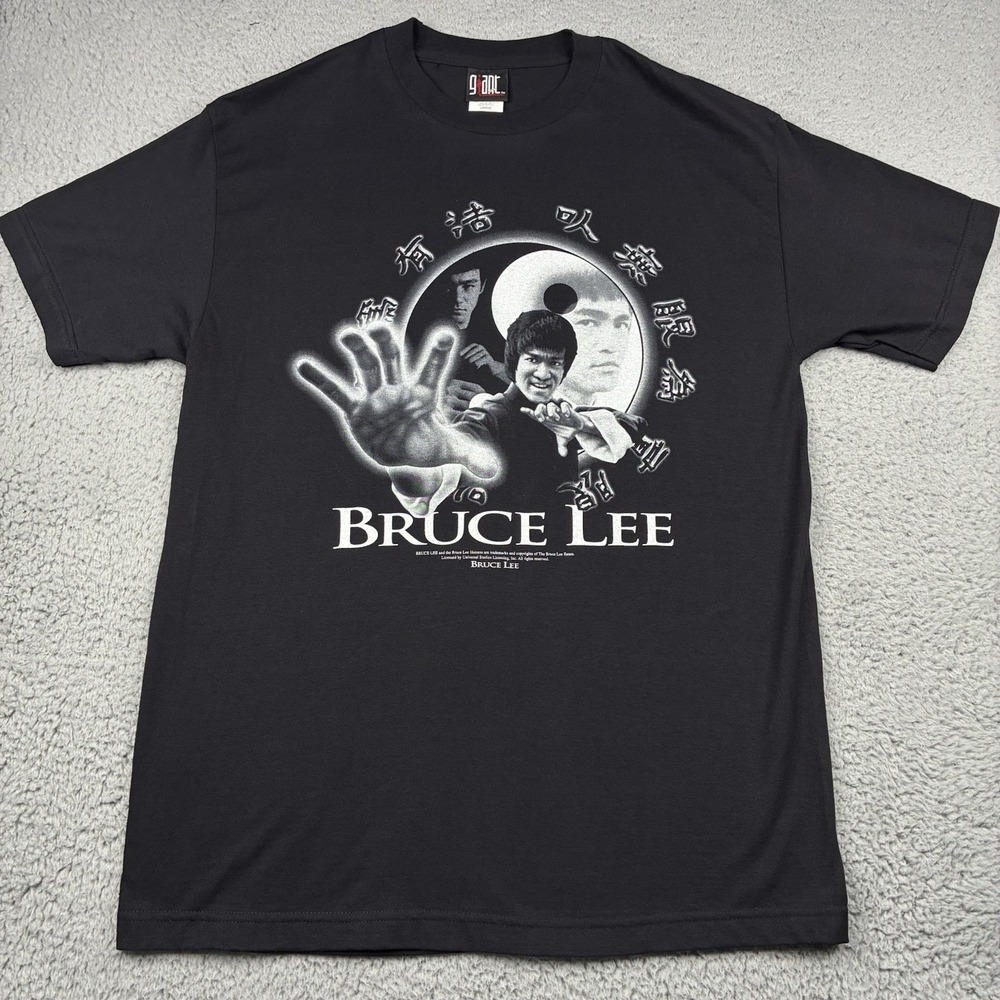 Vintage Bruce Lee T-Shirt Men's Large Black Martial Arts Graphic Giant Tag USA